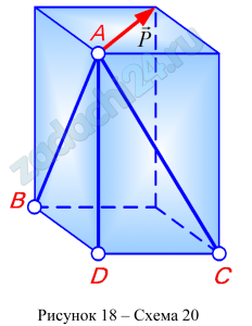 Пространственная сходящаяся система сил Для заданной пространственной стержневой системы найти усилия в стержнях. Схемы заданий – на рис. 18. Для всех вариантов: Р=2000 Н, АВ=4 м, АС=3 м, AD=6 м. Примечания: 1. При проецировании сил на оси координат обозначения требуемых углов произвольны. 2. При проецировании силы, идущей вдоль диагонали параллелепипеда, на оси координат рекомендуется использовать правило двойного проецирования.