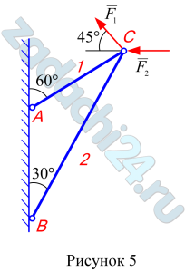 Определить величину и направление реакций связей для схем, приведенных на рис. 5. Данные взять из табл. 2.