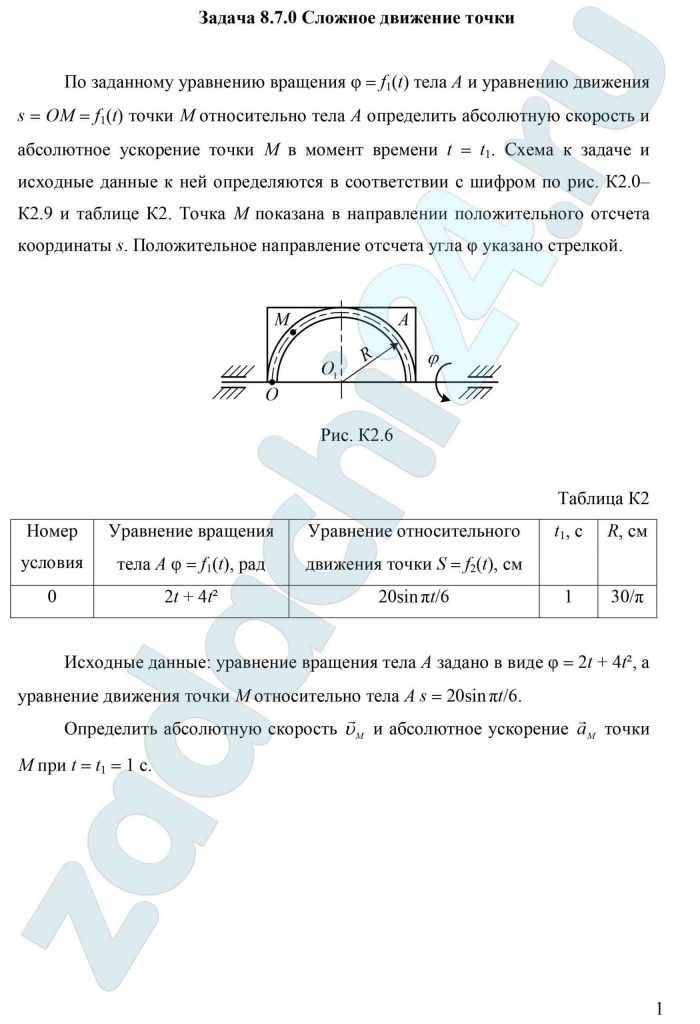 теоретическая механика самгупс Сложное движение точки