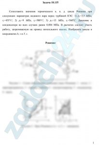 Сопоставить значения термического к. п. д. цикла Ренкина при следующих параметрах водяного пара перед турбиной КЭС: 1) р1=3,5 МПа, t1=435 °С; 2) p1=9 МПа, t1=500 °С; 3) p1=13 МПа, t1=560 °С. Давление в конденсаторе во всех случаях равно 0,004 МПа. В расчетах следует учесть работу, затрачиваемую на привод питательного насоса. Изобразить циклы в координатах h, s и Т, s.