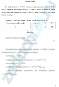 По трубе диаметром d=40 мм движется воздух при давлении р=0,1 МПа. Расход воздуха G, температура воздуха на входе tʹв. Какой должна быть длина трубы, имеющей температуру стенки tст=100 ºС, чтобы температура воздуха на выходе была t˝в