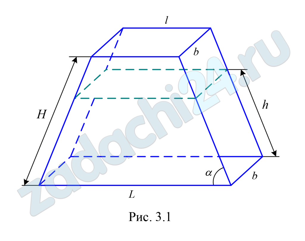 Определить силу избыточного давления воды на боковую (варианты 1, 5, 7, 8) и переднюю (варианты 2, 3, 4, 6) стенку сосуда.