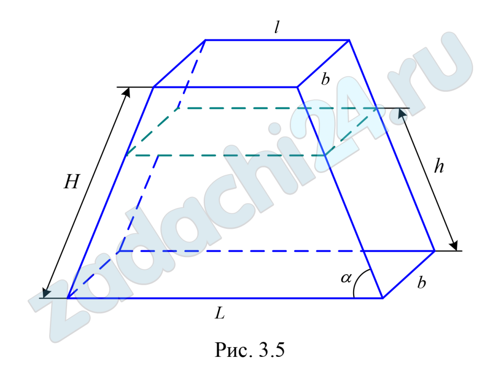 Определить силу избыточного давления воды на боковую (варианты 1, 5, 7, 8) и переднюю (варианты 2, 3, 4, 6) стенку сосуда.